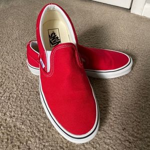 Red Slip-on Vans